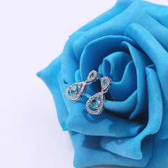 18K Gold Plated Silver Brilliant Cut Simulated Diamond CZ Moissanite Stud Earrings