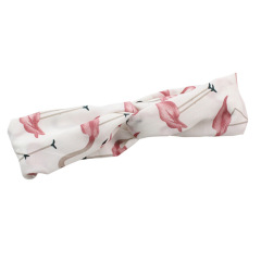 Women Twisted Knotted Head Wrap Elastic Turban Flamingo print Headband Hairband
