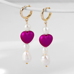 2019 new fashion trendy women pearl heart earring accessories eardrop for gift