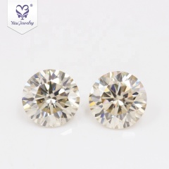 10mm 4carat light yellow color for decoration cheap moissanite diamond