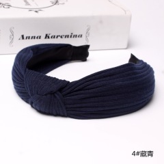 Solid colors Custom vintage strip cloth women headband Cross Knot Hair hoop
