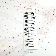 Korean hot sale gold and silver plated metal drop shape clip bangs baby hair pins clip