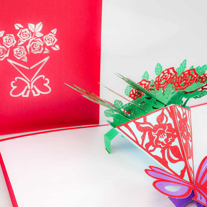 OEM christmas birthday gift laser cut handmade 3d pop up card football stadium