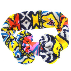 2020 Trend wholesale baby bows knot ethnic pattern hair bands for girls hair accessories