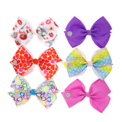 European and American 6 colors girls love jojo bows hair clip for Valentine's Day