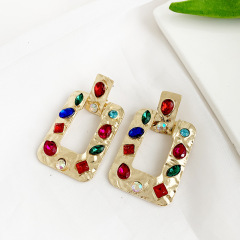 amazon ins Customized fashion trendy lady women girls colorful earring cz stone dangle earring