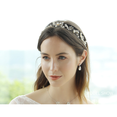 amazon ins fancy custom white flower handmade Crystal wedding Bridal bridal headband pearl