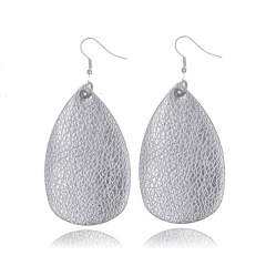 8pcs/set Amazon hot sale fashion jewelry girls teardrop-shaped leather earrings for women