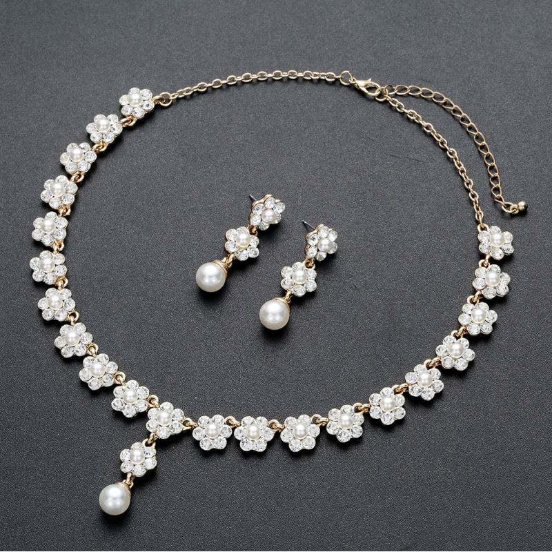 Fashion Rhinestone crystal Party wedding bridal Necklace and Earring Sets