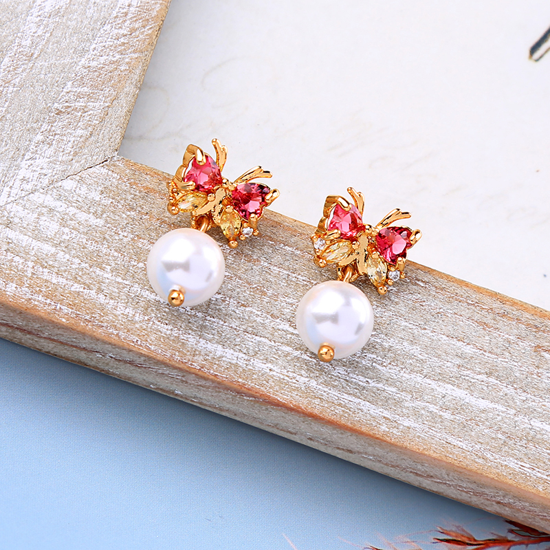 Hot sale jewelry silver for women girls gold imperfect baroque pearl earrings