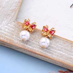 Hot sale jewelry silver for women girls gold imperfect baroque pearl earrings Hot sale jewelry silver for women girls gold imperfect baroque pearl earrings