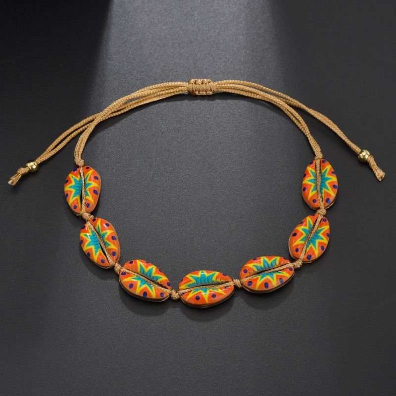 2019 Custom sea shell adjustable rope colorful bead bracelet sets for women