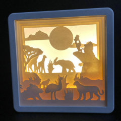 amazon custom led night 3d frame Paper cut shadow Light Box for christmas birthday wedding gift