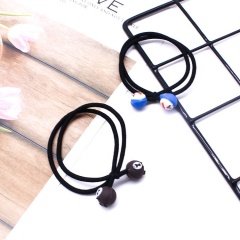 Cartoon cute fruit smiley girl ladies hair accessories candy color hair circle soft wholesale elastic hair ties