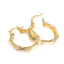 Wholesale copper polygon hoop plating 18k gold fashion women bamboo earrings Wholesale copper polygon hoop plating 18k gold fashion women bamboo earrings
