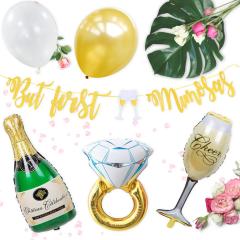 Bachelorette Party Kit Banner Ring Goblet Foil Balloons Supplies Decoration