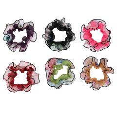 2020 Summer Women Hair Accessories Elastic Wrinkle Lace Flower Hair Scrunchies