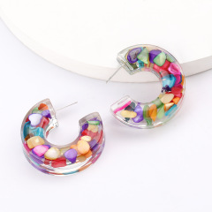 2020 ins hot fashion jewelry stunning C-shaped cylindrical acetate earrings 2020 ins hot fashion jewelry stunning C-shaped cylindrical acetate earrings