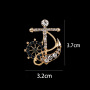 new INS amazon korean fashion wholesale bulk rhinestone steer cross shirt suit brooches