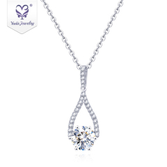 jewelry 18k beaded Teardrop Single big stone  pendant diamond Moissanite necklace