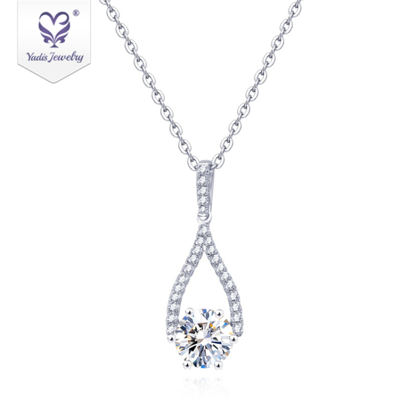 jewelry 18k beaded Teardrop Single big stone pendant diamond Moissanite necklace jewelry 18k beaded Teardrop Single big stone pendant diamond Moissanite necklace