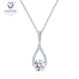 jewelry 18k beaded Teardrop Single big stone pendant diamond Moissanite necklace jewelry 18k beaded Teardrop Single big stone pendant diamond Moissanite necklace