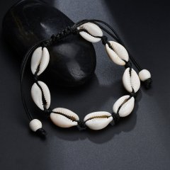 Hot sale fancy women girls jewelry adjustable natural shell hand-woven bracelets