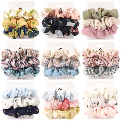 Wholesale fashion 3pcs/set custom Soft Elastic hair bands chiffon Hair Scrunchies