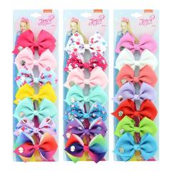 Europe and America Hot sale custom hair clip 7pcs jojo siwa bows for girls Europe and America Hot sale custom hair clip 7pcs jojo siwa bows for girls