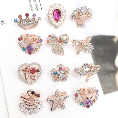 amazon korean cheaper latest luxury fashion alloy girls rhinestone crystal hijab small brooches for women lady
