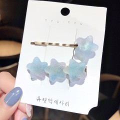 wholesale fashion teenagers candy colors pentagram heart hair clips for girls