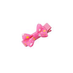 Hot baby girls personalized fabric flowers dot ribbon bow hair clips
