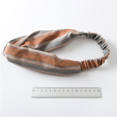 vintage coffee Brown striped Cloth Wrapped Girls Hair Accessories Hair bands hairband