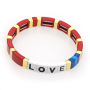 Wholesale Factory Direct Customized Bohemia Rainbow Painted Letter Love Enamel Bracelet Wholesale Factory Direct Customized Bohemia Rainbow Painted Letter Love Enamel Bracelet
