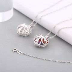 Korean fashion valentine's day christmas gift jewelry silver women 925 heart of love necklace