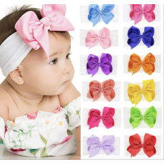 Amazon hot sale JOJO multi color kids large bow hair accessories headband for girls