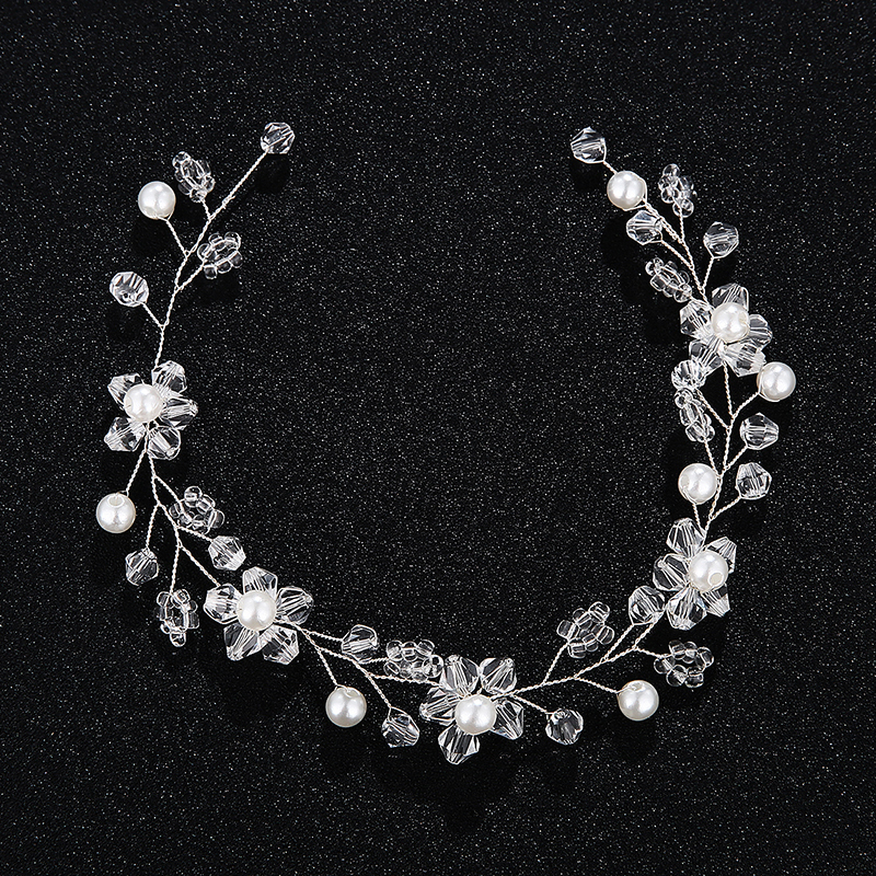 New design Tiaras Wedding pearl Hair Accessories silver crystal bridal Hairbands