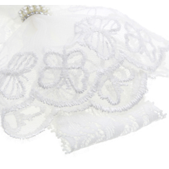 Baby girl fancy angle bow chiffon white lace hairband children hair accessories