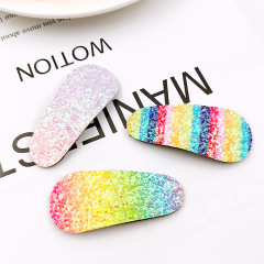 2020 fashion baby hair accessories rainbow gradient sequins hair clips for girls