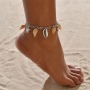 Hot sale jewelry sterling silver sea shell bead silver turtle bracelet anklets for women