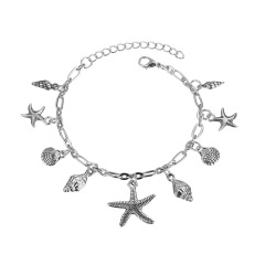 2019 Korean style silver 925 foot jewelry sea shell star anklets chains for women 2019 Korean style silver 925 foot jewelry sea shell star anklets chains for women