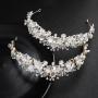 Handmade zircon crystal pearl beauty  flower  pageant  tiara crowns