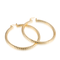 wholesale simple 18K gold plated circle copper fashion women hoop earrings