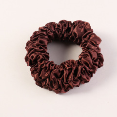 French high-end girls simple ins hot wide satin pleated fabric hair scrunchies