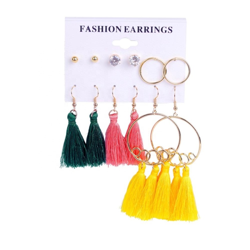 Amazon new fashion colored layered boho women's accessories tassel earrings Amazon new fashion colored layered boho women's accessories tassel earrings