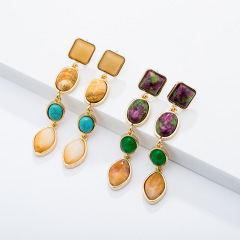 Wholesale natural magnesite alloy geometric type earring accessories ladies earring Wholesale natural magnesite alloy geometric type earring accessories ladies earring