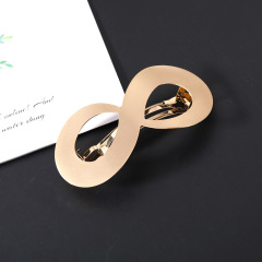 2020 amazon ins fancy Metal Alloy Large Hollow Smooth Surface 8-shaped Ladies Alligator Hair Clip pins Matte for women girls