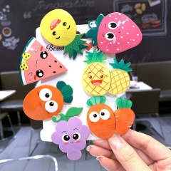 New korean natural cute color hairpin fruit plastic hair claw clip ins for kid New korean natural cute color hairpin fruit plastic hair claw clip ins for kid