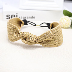 New Fashion Summer beach Woven Hair Band knot Headband Straw hairband