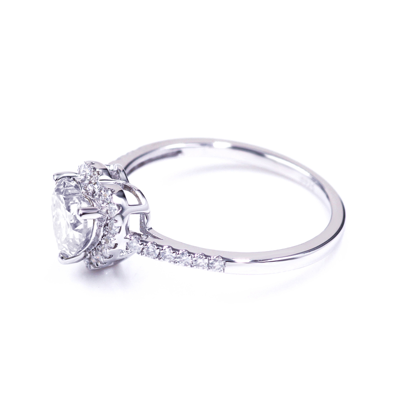 Luxury rose gold plated heart shape 925 sterling silver white gold moissanite ring Luxury rose gold plated heart shape 925 sterling silver white gold moissanite ring